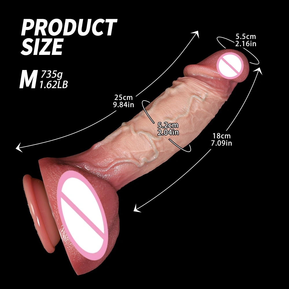 Käsityönä toteutettu todellinen monikokoinen imitaatio penisista, ulkomailla tyylitelty musta penis G-pisteen aikuislelu-LM-B501-2-M