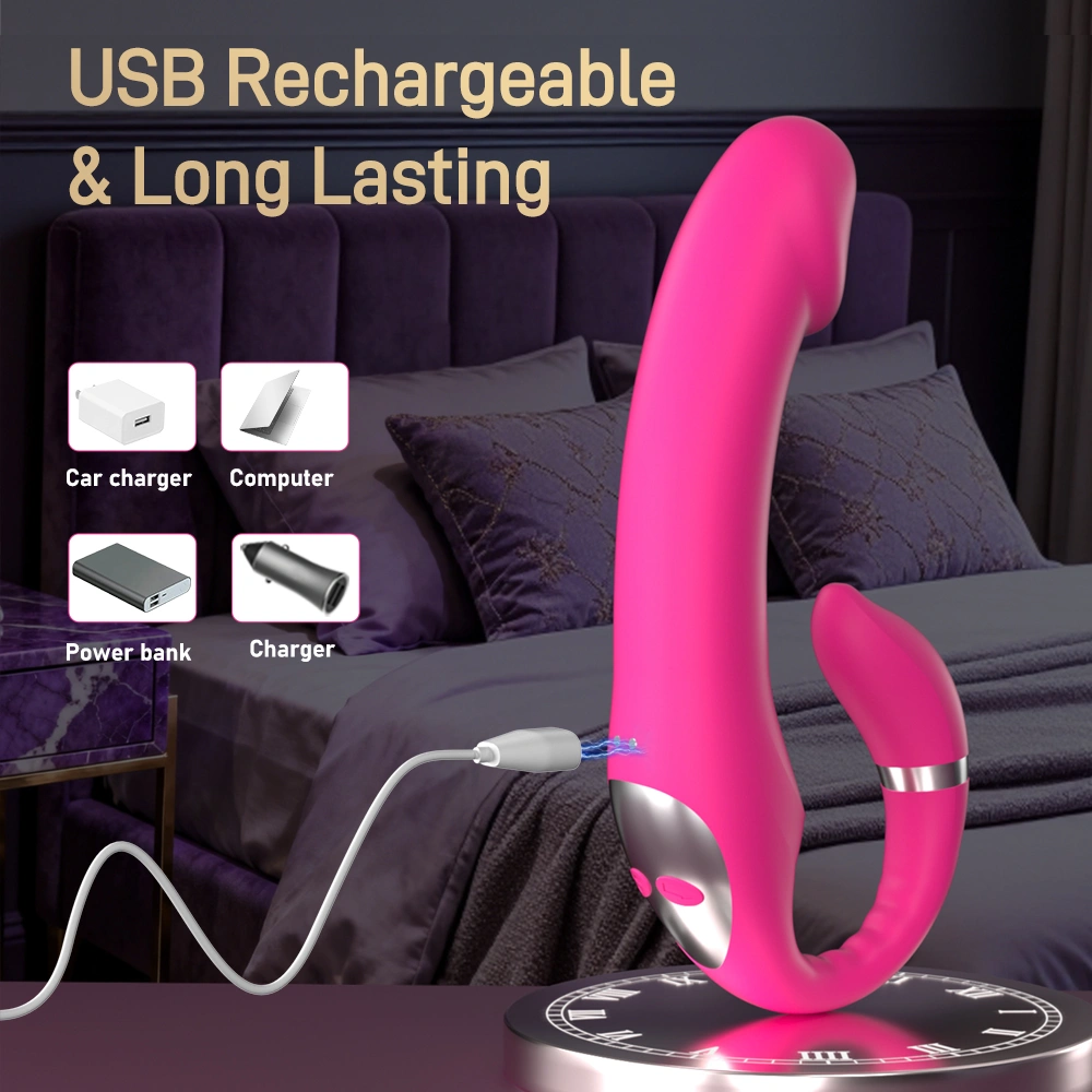 Heating rod massager G-pisteen stimulaatio vesitiivis USB-latausnainen naisten aikuisten lelu 10 nopeusastetta GM-274-2