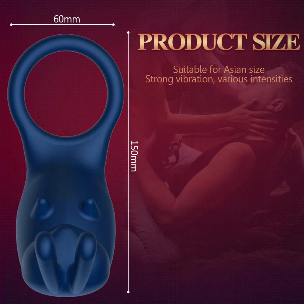 Verkoopsuccesvolle mannelijke siliconen waterdichte trillende vertragende ejaculatiecontrole volwassen vibrator spermlock ring HXR-XTD078-C-2