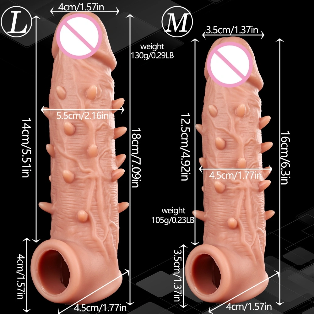 Peniscondoom Echtzinnig siliconen peniscondoom met elastische slotringversterker Herbruikbare mannelijke sexspeelgoed Volwassenen speelgoed Voor mannen LM-D817