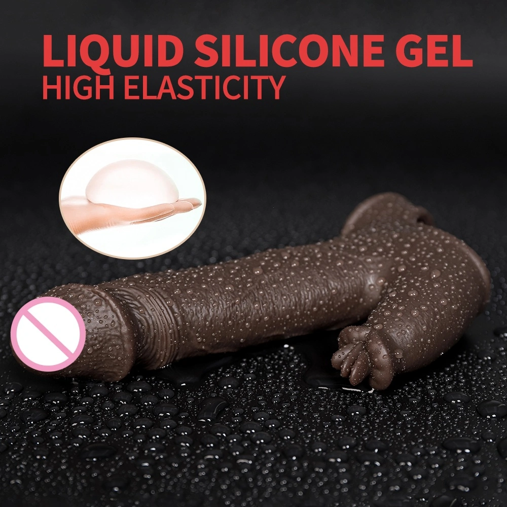 Silicongeleer condoom, mannelijk penisvibrator, siliconen hoesneus LM-D821