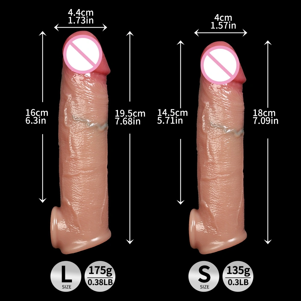 Afstandsbedienbare lange penise enorme realistische telescopische vibrator met verwarmingsfunctie voor vrouwen - LM-CT836