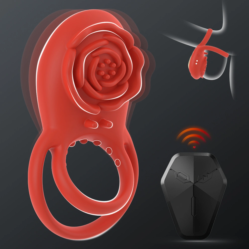 RED ROSE Mannen Siliconen Waterdichte Vibrerende Vertragende Ejakulatie Controle Adult Vibrator Sperma Ring HXR-XTD079-C-1