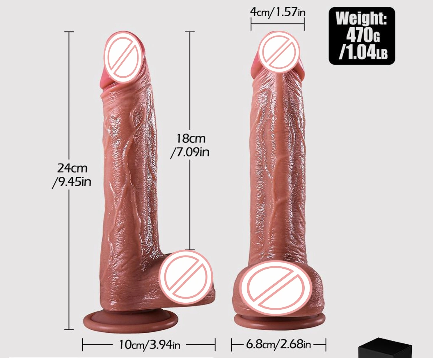 Realistische textuur bruine penis, verdikt en vergroot, geschikt voor mannelijke en vrouwelijke orgasmen, dildo volwassen producten anale speelgoed -BJD-E017-2