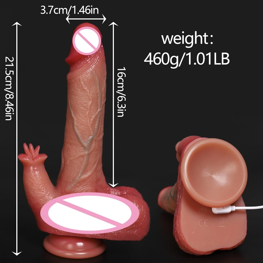 Silicone dildo met handvat vibrator 100% waterdicht 8 inch spierkleur vibrator voor vrouwen India-LM-A316-1