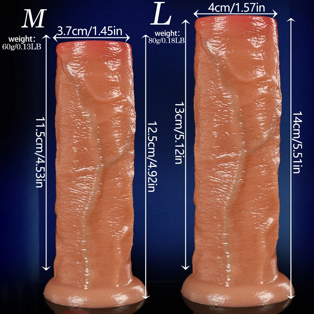 Herbruikbare zachte siliconen dildo-hoes met vleeskleurige vloeibare penisverlenger en condoomvergroter, volwassen speelgoed LM-D849