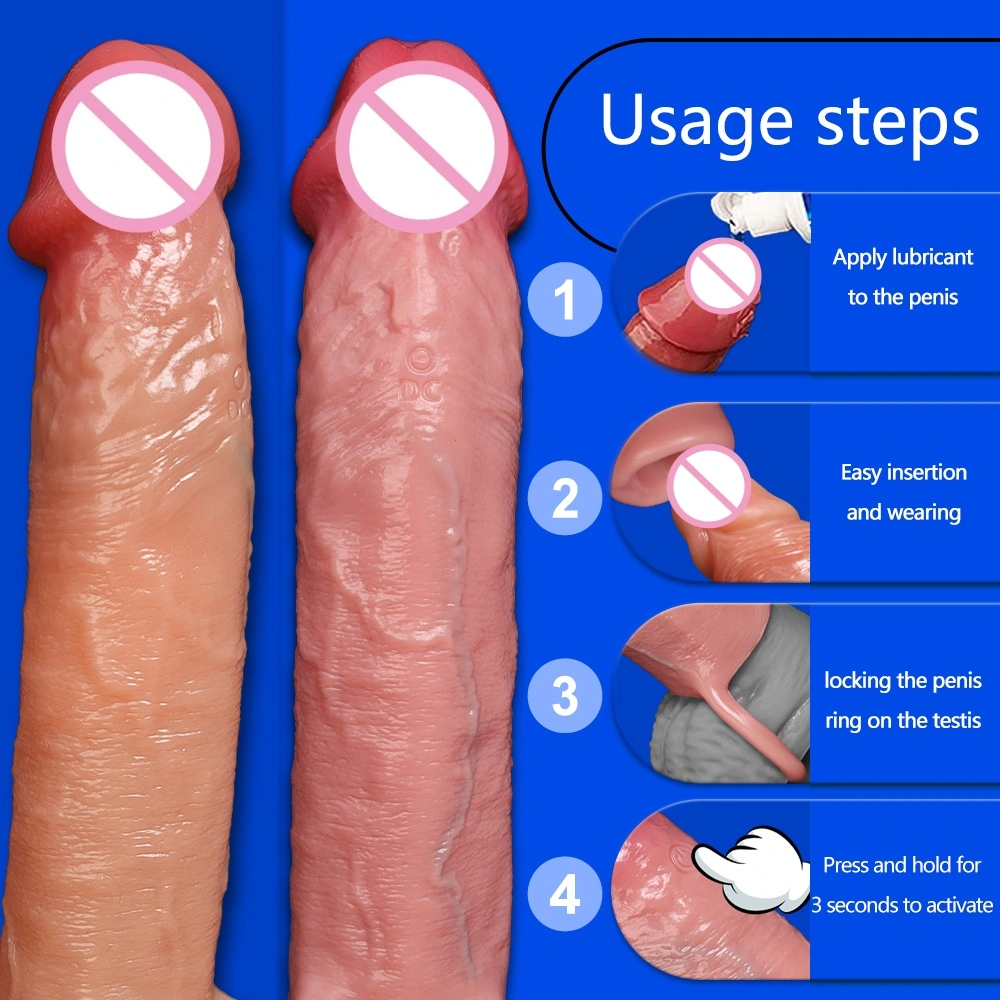 Herbruikbare grote realistische siliconen peniscover erectieversterker beste mannelijke penisverlengingcover volwassen mannelijke speelgoed LM-CT610-7