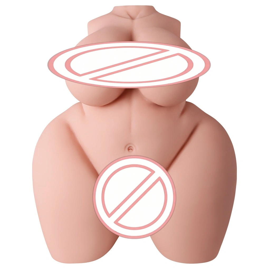 Halbkoerper-Dual-Kanal-Sexspielzeug TPE Sexy Riesentitten und große Po Realitätsfeeling Männer-Onanierbecher-BJD-A017