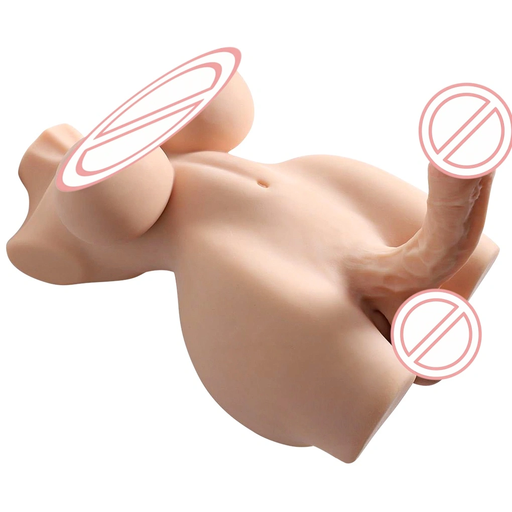 Realistisk transpersonlig torsokønnleg leke - silikonekropp, store bryster, innebygd penis, egnet for menn og par - BJD-D008