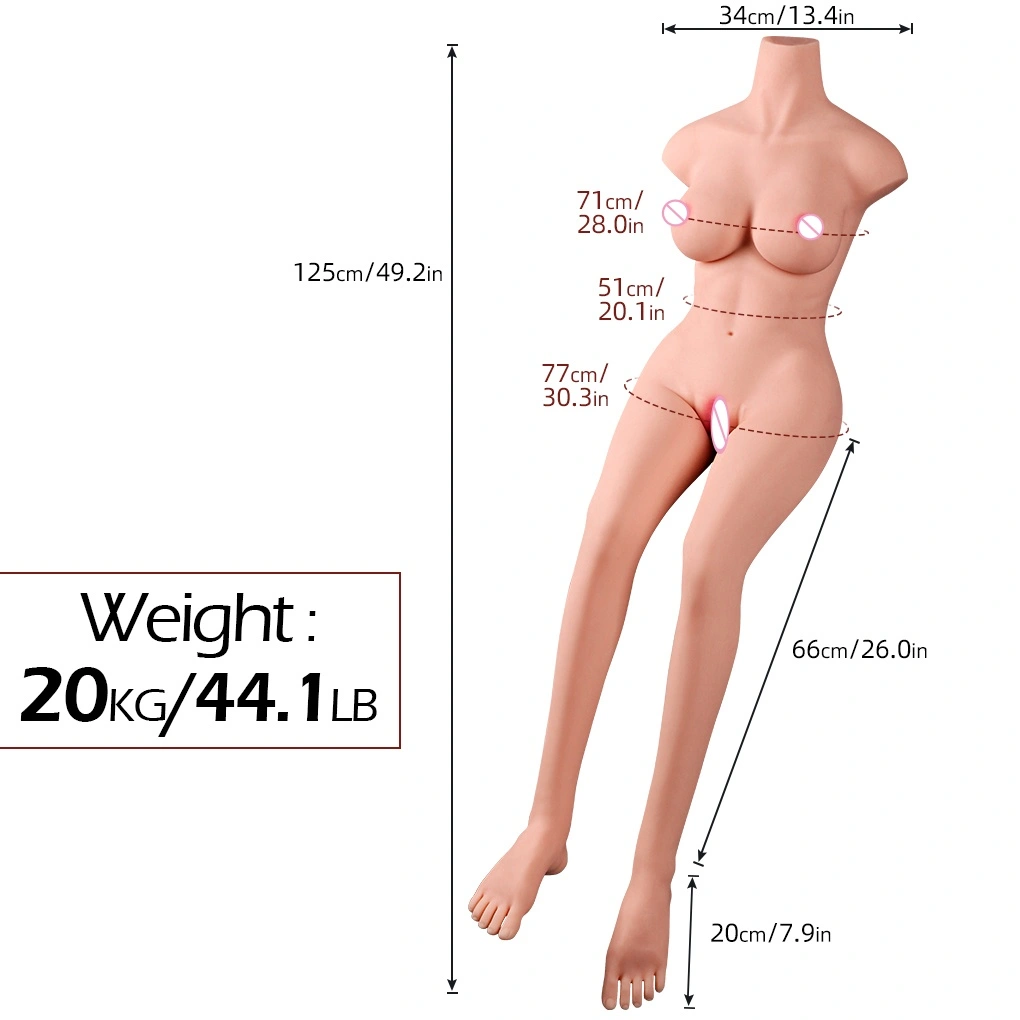 Realistische halflange silica pop - vrouwelijke romp masturbator met realistische bil en vagina, waterdicht, niet opblaasbaar, volwassenengebruik BJD - A028 - 2