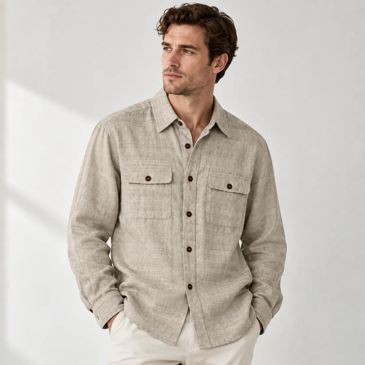 Kired Men's 100% Linen Shirt