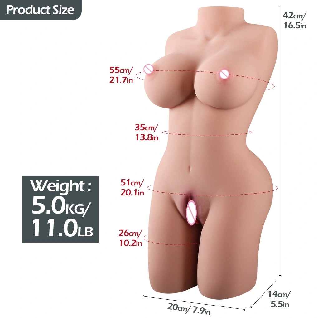 Realistische simulatieve volledige siliconen volwassen情趣pop niet-opblaasbare mannenpop grote borsten halfhoofdmodel BJD-A063