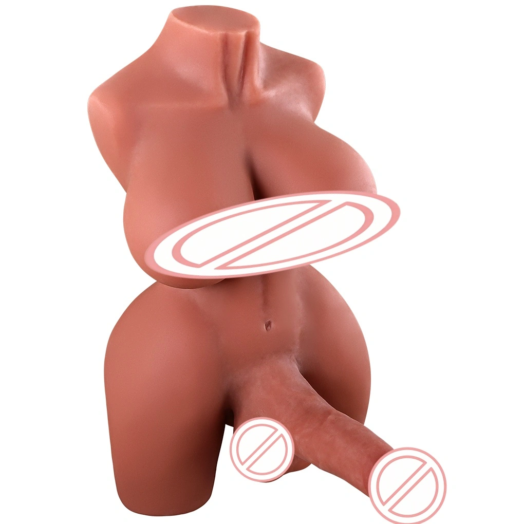 Realistisk voksen TPE-sexdukke - stor penisstimulator, solid materiale, 100 cm, brun hud, vandtæt - BJD-D005