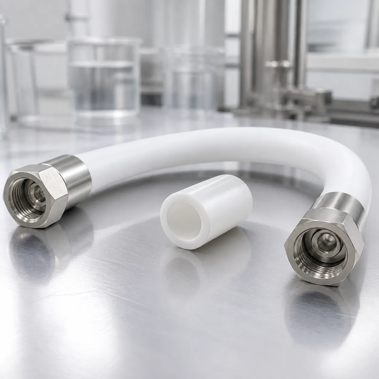 Ống PTFE Linh hoạt Cao Độ Chất Lượng | Bộ Lắp ráp Fluoropolymer Được Lắp Vỏ Thép Không Gỉ