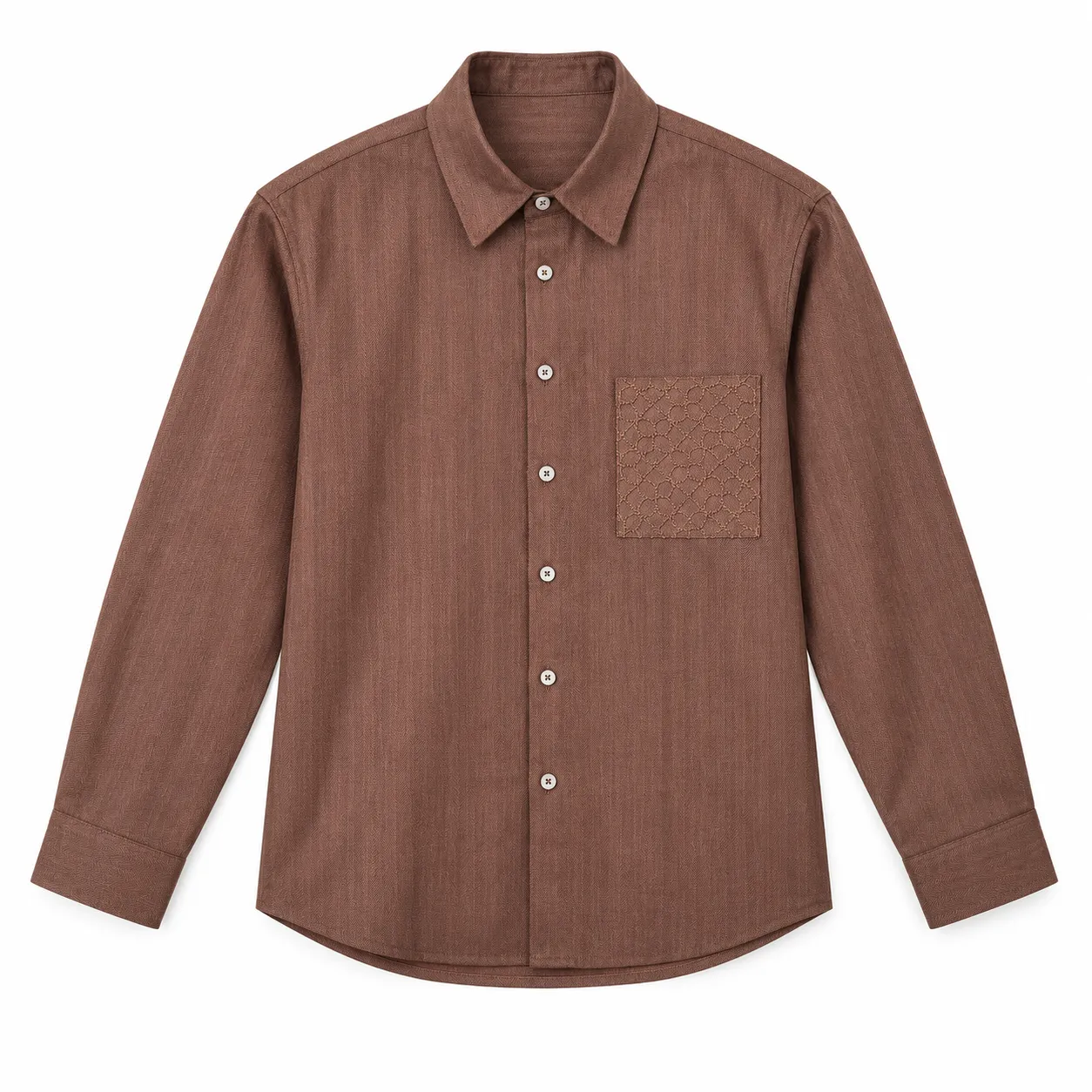Kired Men's Lyocell Linen Herringbone Shirt