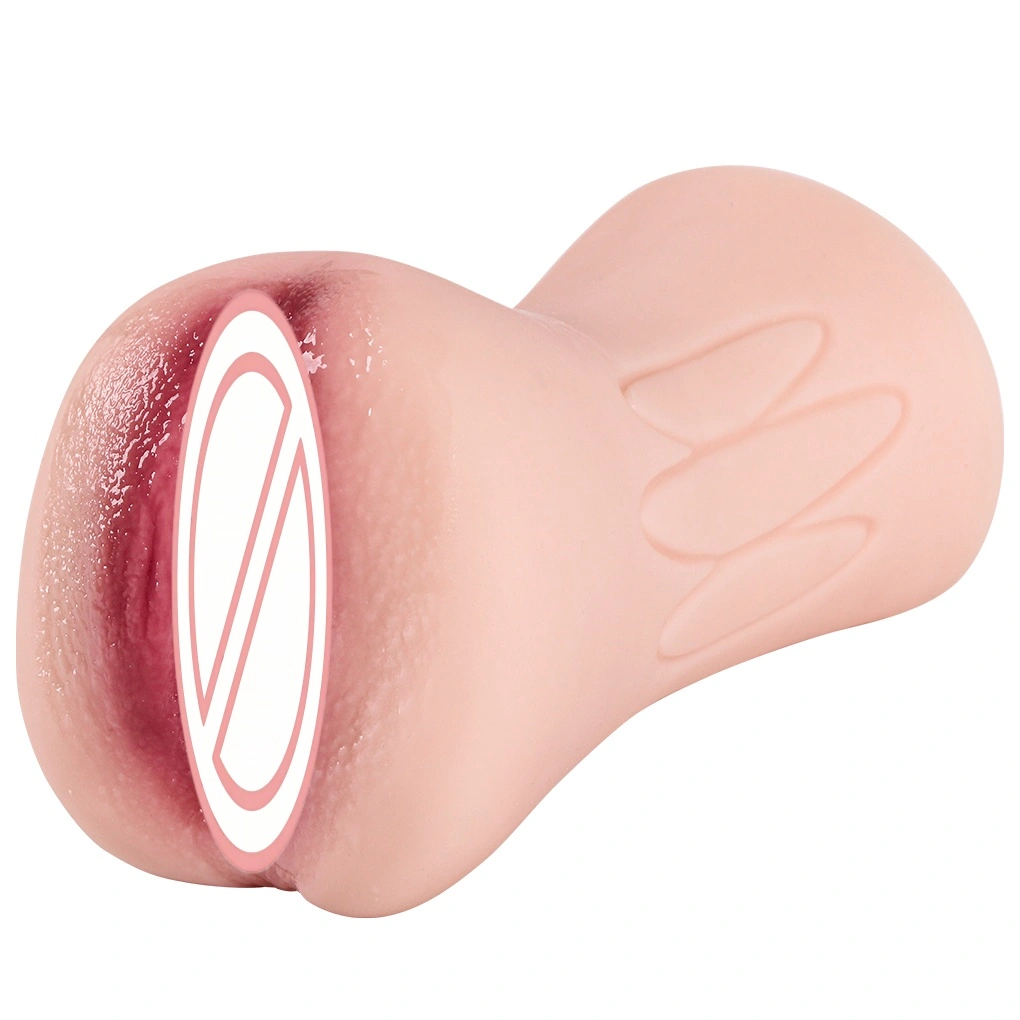 Dual-channel Tpe-simulatie vagina realistische vulva mini flesje mannelijk vagina volwassene erotische producten masturabiebeker-BJD-B043