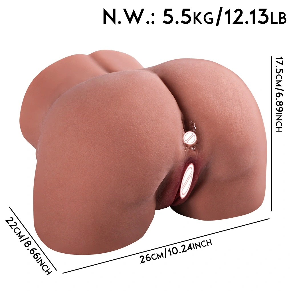 Hoge kwaliteit volwassen jelly billen half lichaam grote billen vagina anus dubbele kanaal echte tactiele masturbatietoys seksdoll-BJD-F045-2