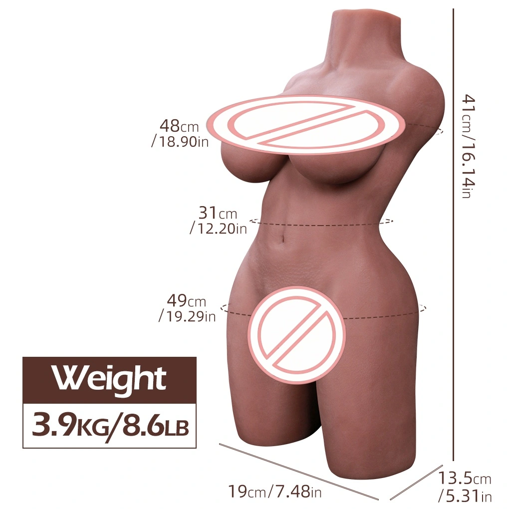 Półtułówka z TPE, realistyczna lalka o dużym tyłku i grubym ciele, seksowna lalka BBW dla mężczyzn, lalka seksualna-BJD-A066J