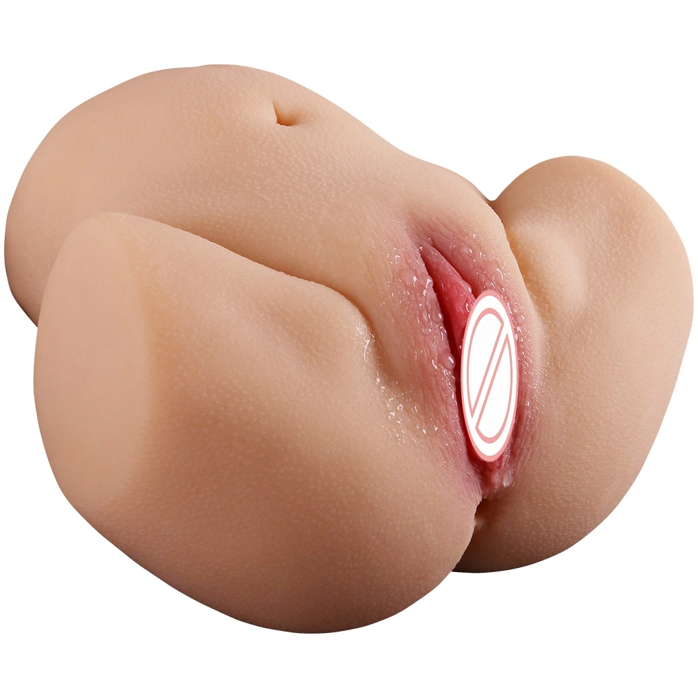 Brinquedo sexual para adultos de bumbum de meia parte para masturbação masculina, bumbum feminino com dois canais, realista e de inserção - BJD-F044
