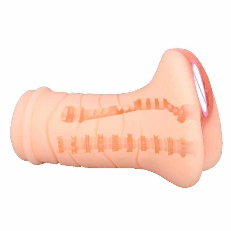 Groothandel naakte manelijke masturbatiekop dubbele kanaal zakformaat vulva zacht TPE 100% waterdicht HXR-BJD-B074