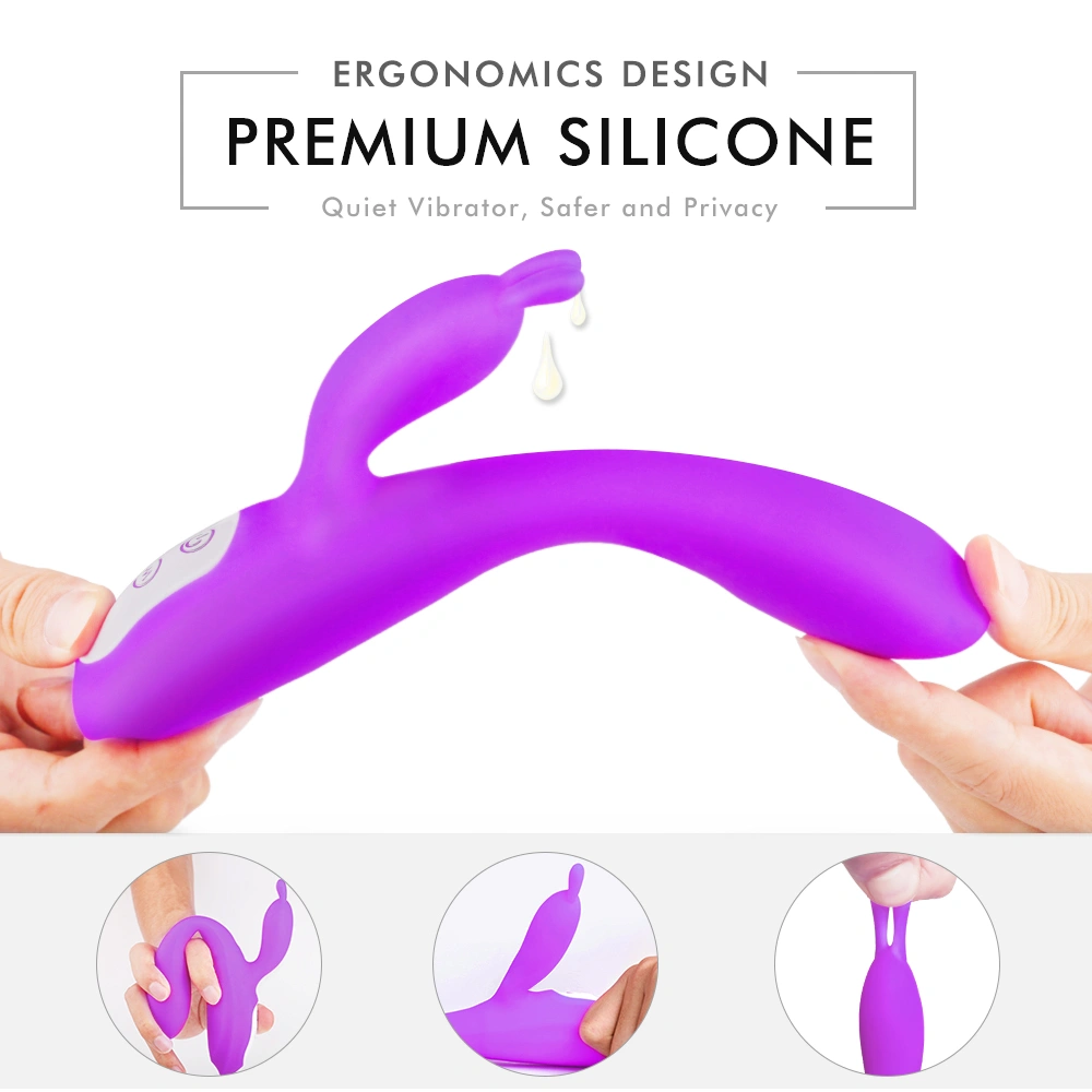 Kliitoristimulaattori kaksimoottorinen silikoni-dildo vibrattori naisten seksituotteet S-S103