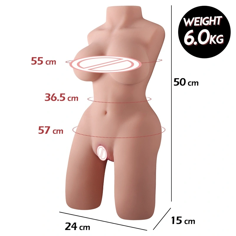 Høj kvalitet 100% vandtæt realistisk TPE massiv halvkrop stor vagina bagside røv bryster mandlig sexdukke kærlighedsselvtilfredsstillelsesapparat BJD-A034-J