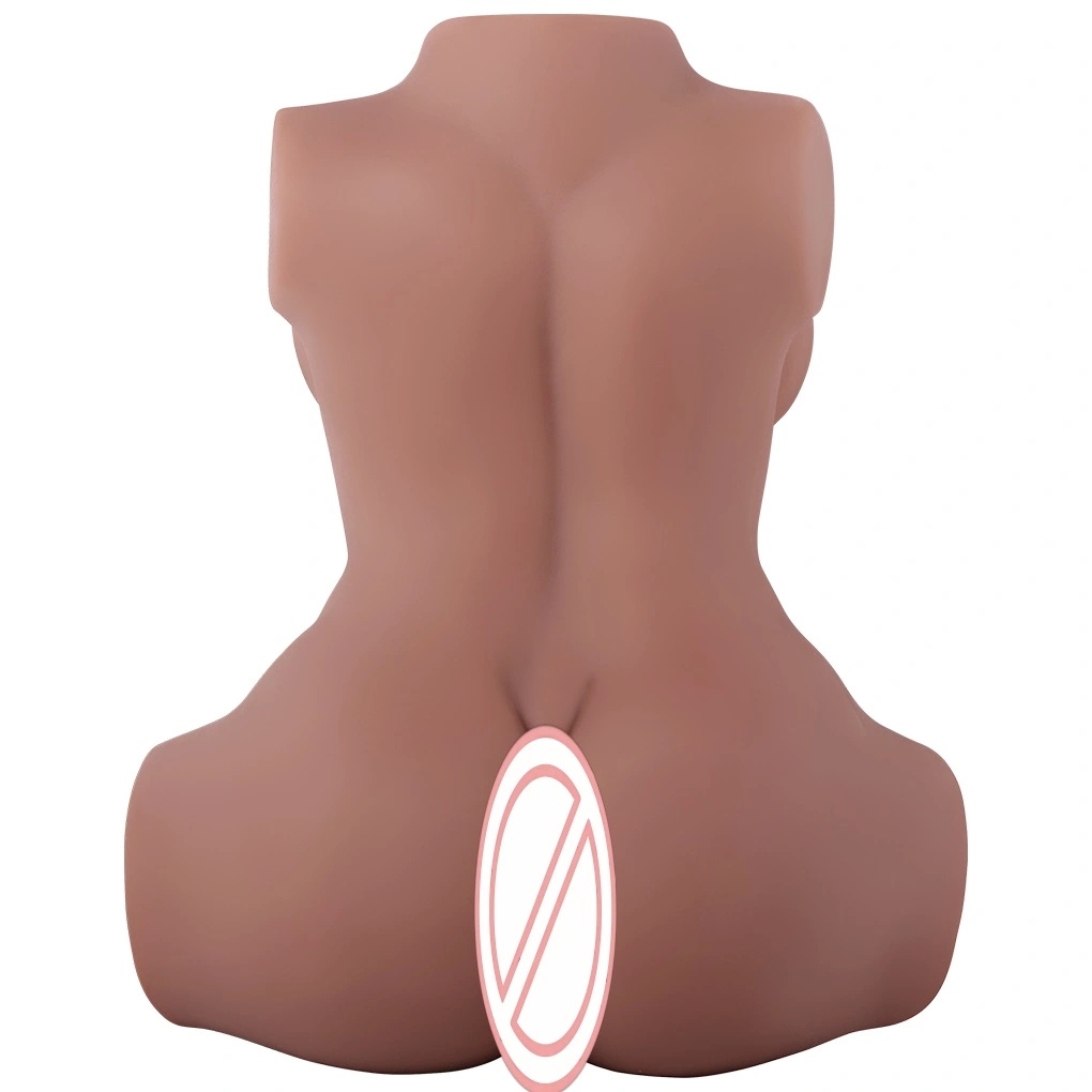 Patung seks faraj TPE realistik, reka bentuk separuh badan punggung besar, 100% kalis air, kulit coklat, 100 cm, sesuai untuk masturbasi lelaki-A004-J