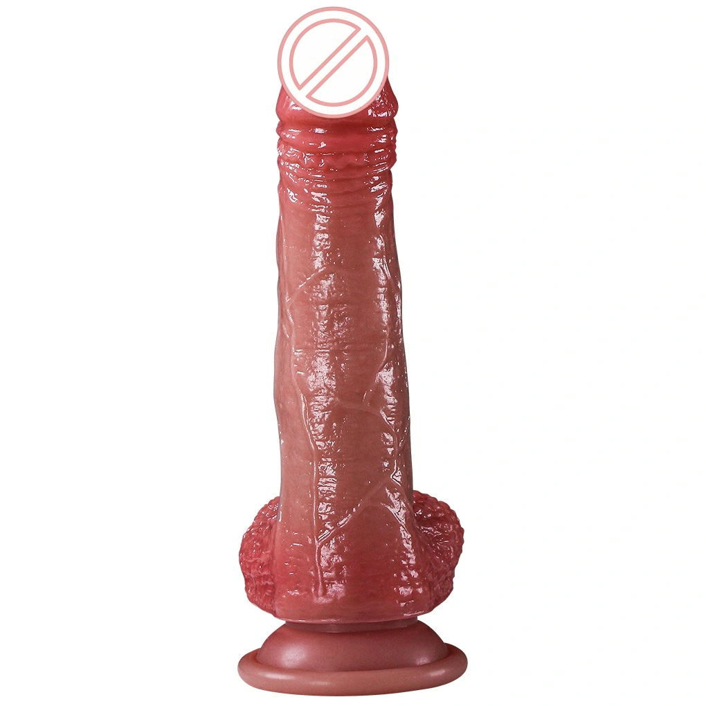 Kaksistimulaatio vibratorioiva vibratorikiukku, kiehumaton sileä silikoni-penis G-pisteen hierojan aikuisten lelu - BJD-E023