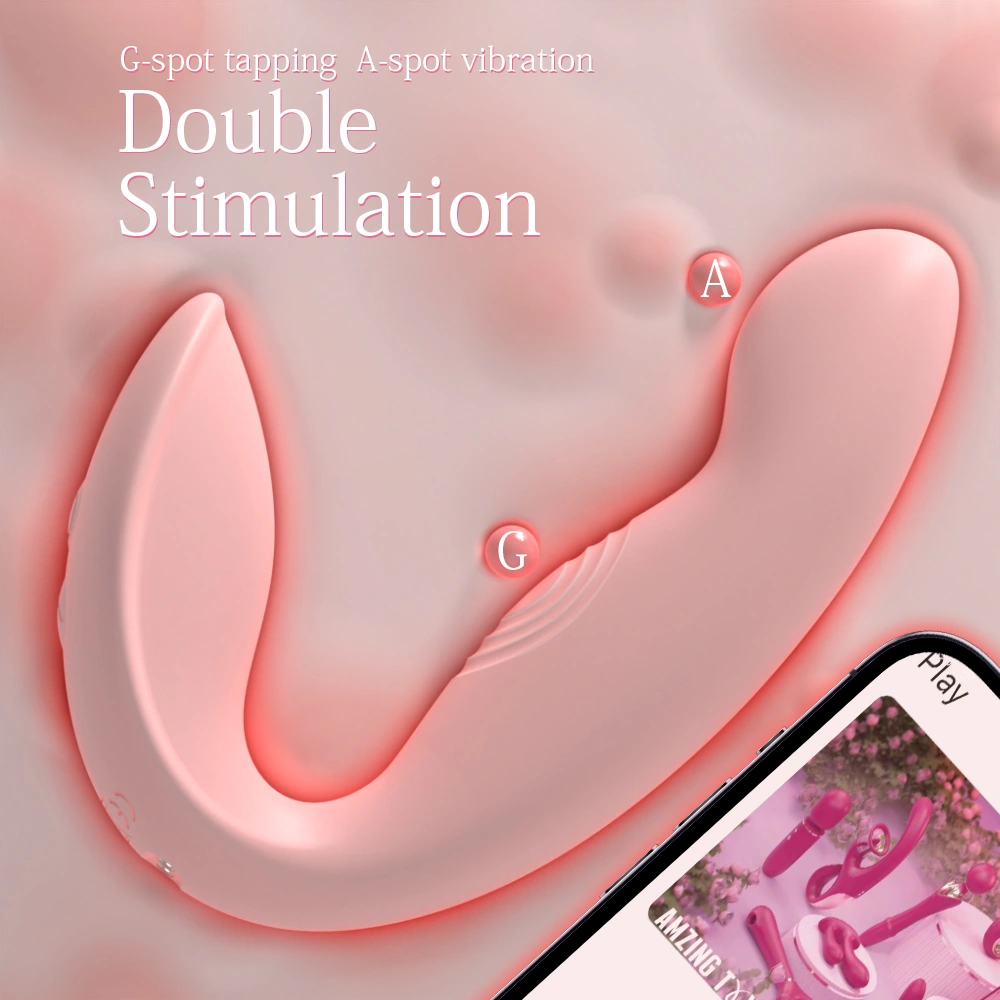 Vibrador de silicone recarregável com ponto G e estimulação clitóris, massagem vibratória dupla para mulheres S-S581-3