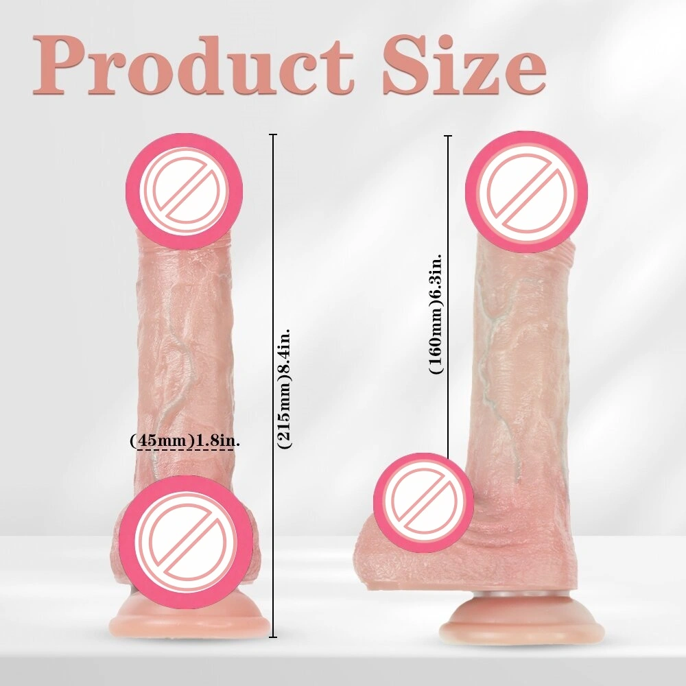 Siliciumautomatische realistische dildo met afstandsbediening, telescopische, roterende en verwarmingsfunctie realistische dildo-stimulator-S-S2507