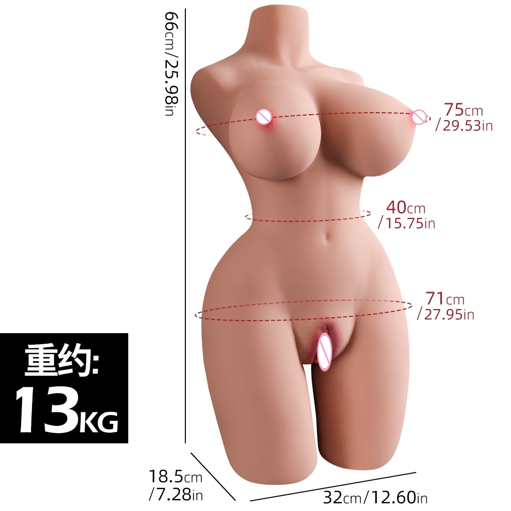 Manlijke volwassen seksdoll, halfhoofdontwerp met invoegbare vagina en anus, realistische full-body silicaanse seksspeelgoed BJD-A062-3