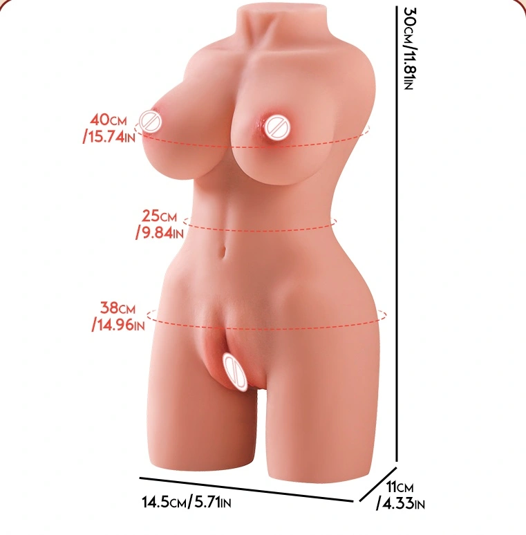 Realistische halflange siliciumpop - vrouwelijke torsaalfijnstof met realistische billen en vagina, waterdicht, niet opblaasbaar, volwassenengebruik BJD - A026