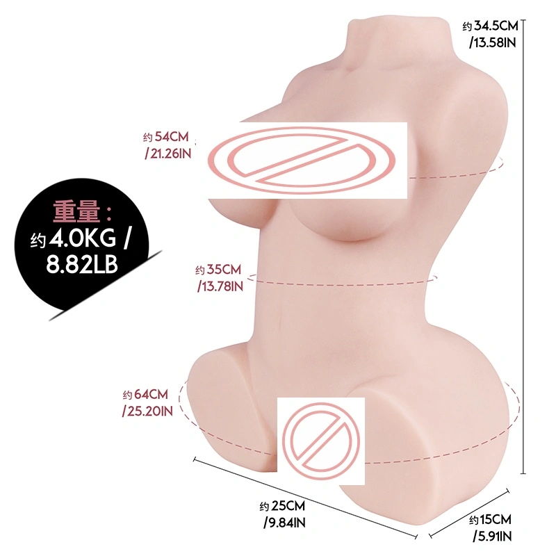 Mandlig voksen sexdukke, halvkropsdesign med indsættelig vagina og anus, realistisk silikone, 100% vandtæt, realistisk hudfarve, sexlegetøj BJD-A022