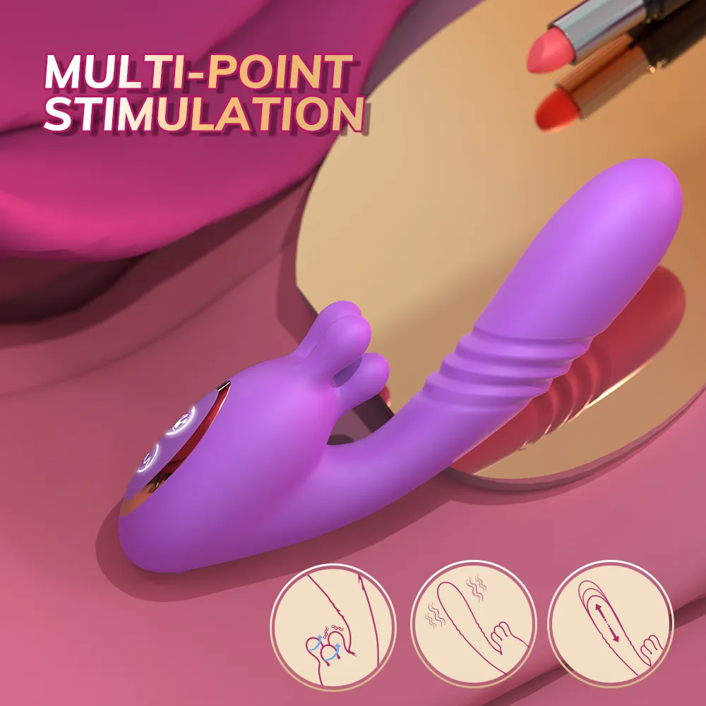 Double Motors Powerful Dildo Vibrator Rabbit Vibrator for Wholesale and OEM
