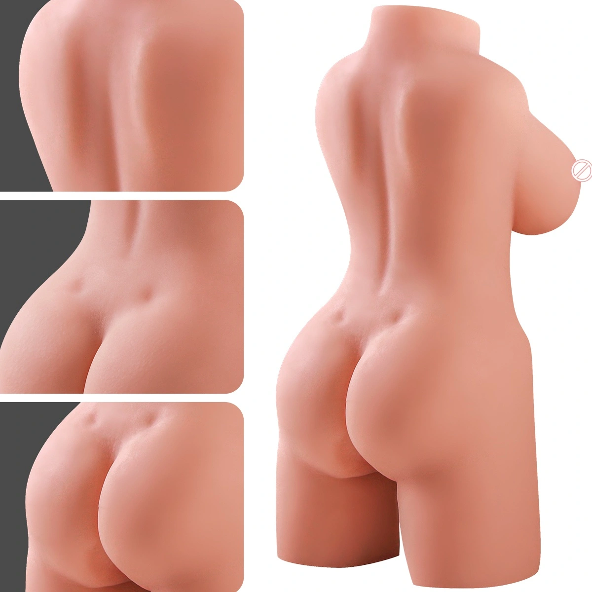 Realistische halflange siliciumpop - vrouwelijke torsaalfijnstof met realistische billen en vagina, waterdicht, niet opblaasbaar, volwassenengebruik BJD - A026