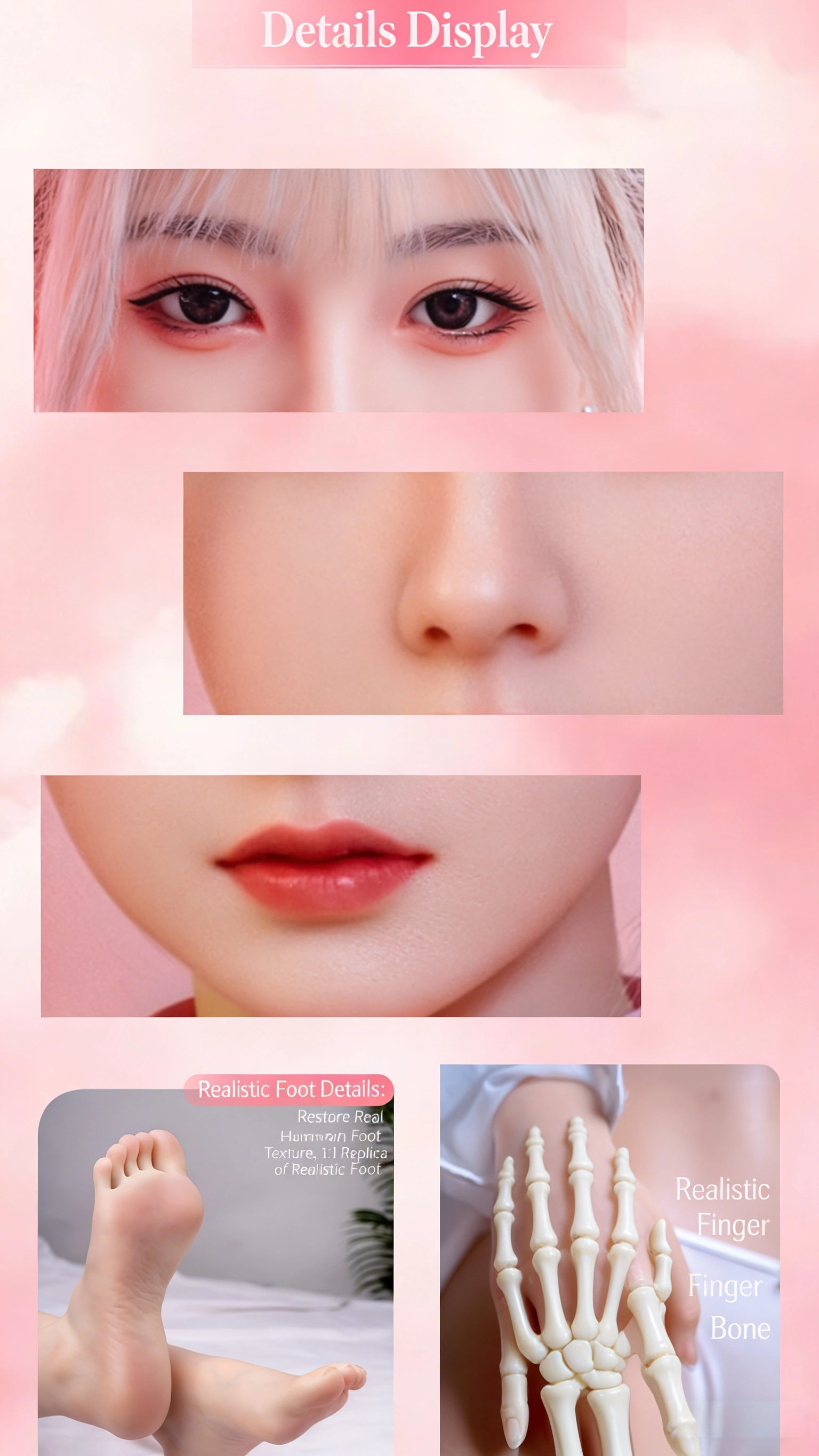 Aangepaste realistische siliconen seksdoll met konijnen造型, bluetooth-afstandsbediening, verwarming, AI-functie, 160 cm en waterdicht - Q052
