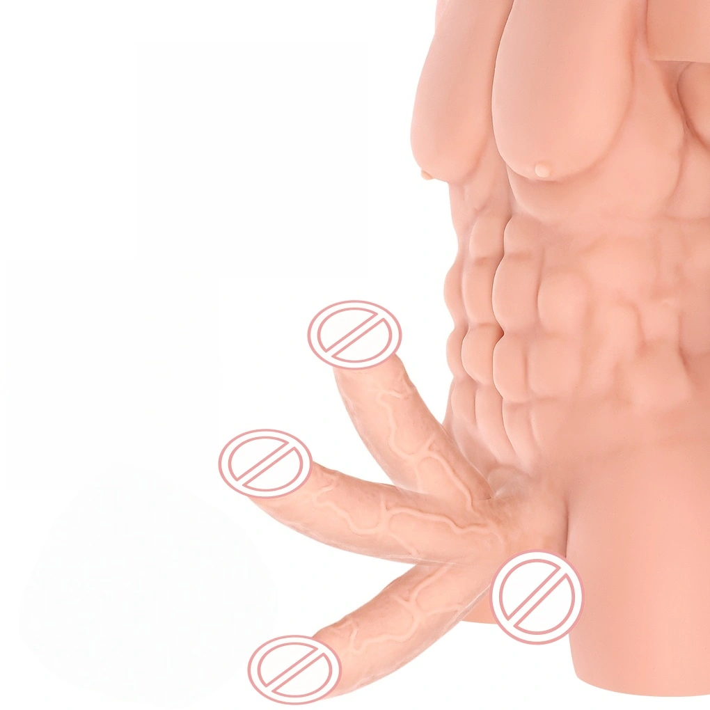 Realistisk transpersonlig torso sex legetøj - silikakrop, store bryster, indbygget penis, egnet til mænd og par - BJD-D014