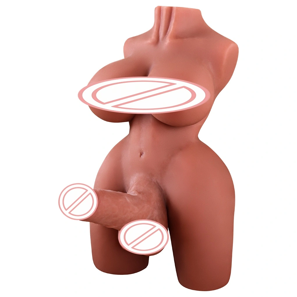 Realistisk voksen TPE-sexdukke - stor penisstimulator, solid materiale, 100 cm, brun hud, vandtæt - BJD-D005