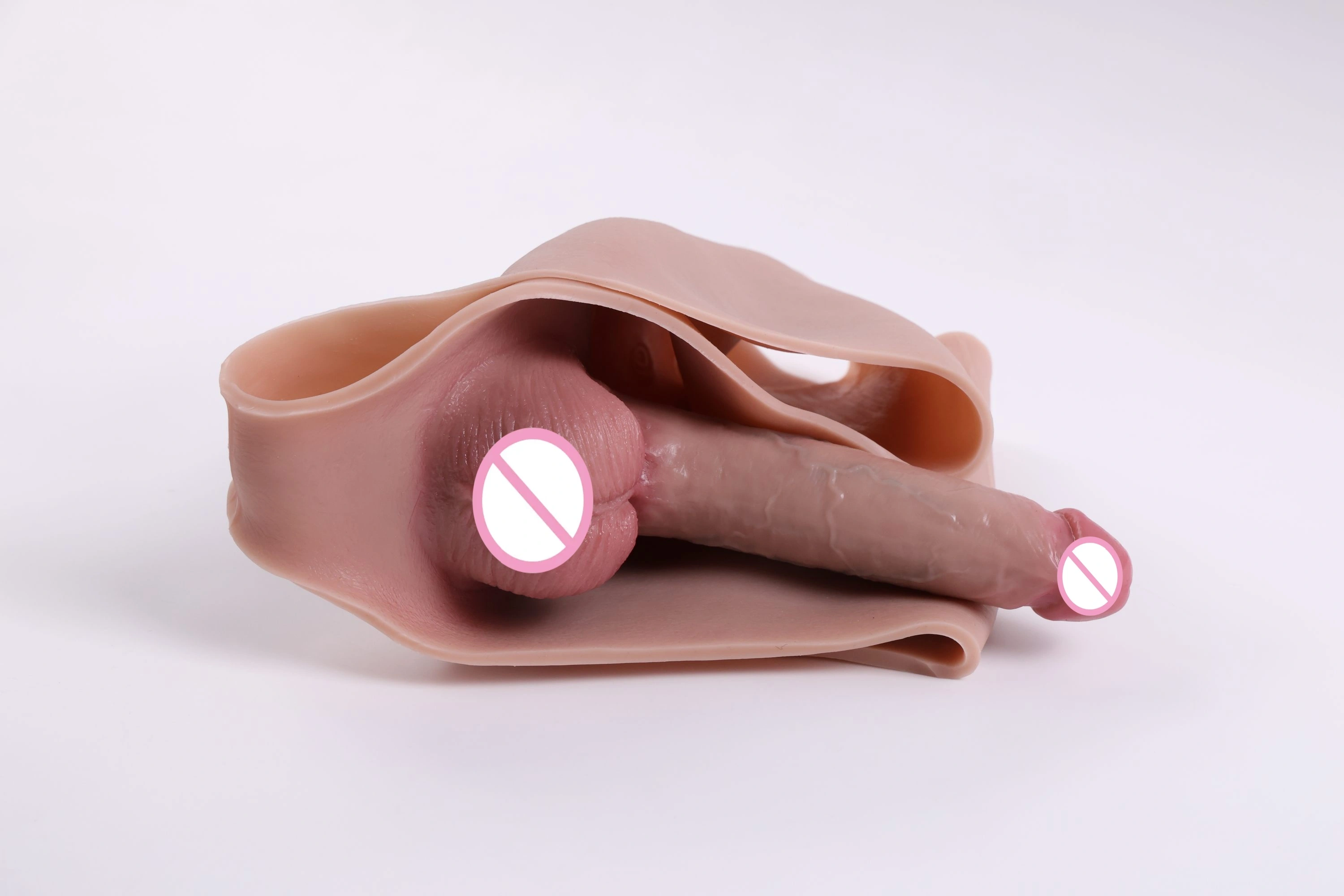Draagbare dildo-broek, volwassen erotische producten, realistische penis, zacht siliconen materiaal, lesbische seksuele lesbische broek, dildo-broek YSR-A08