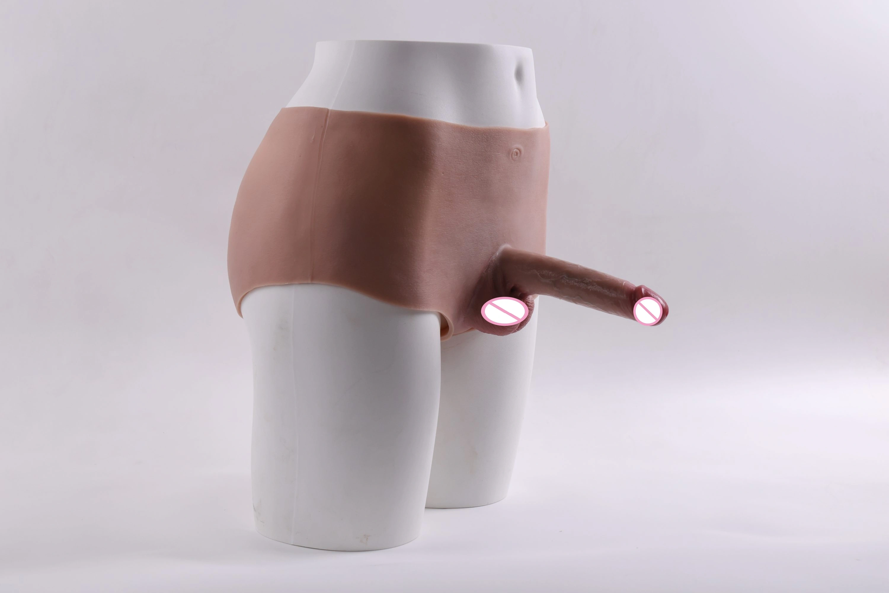 Draagbare dildo-broek, volwassen erotische producten, realistische penis, zacht siliconen materiaal, lesbische seksuele lesbische broek, dildo-broek YSR-A08
