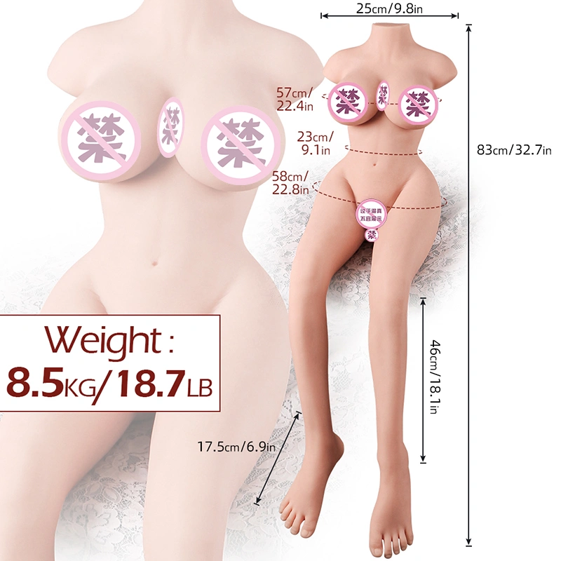 Mandlig voksen sexdukke, halvkropsdesign med indsættelig vagina og anus, realistisk sexlegetøj af helkropssilikon BJD-A028