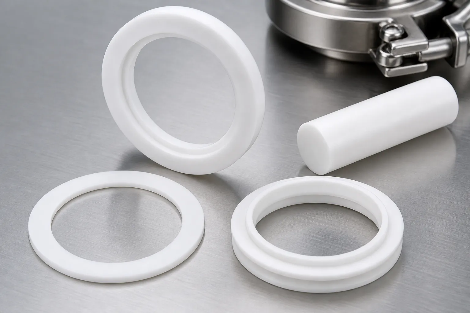 Joint de bride tri-clamp sanitaire en PTFE | Étanchéité hygiénique pour tuyauterie pharmaceutique et alimentaire