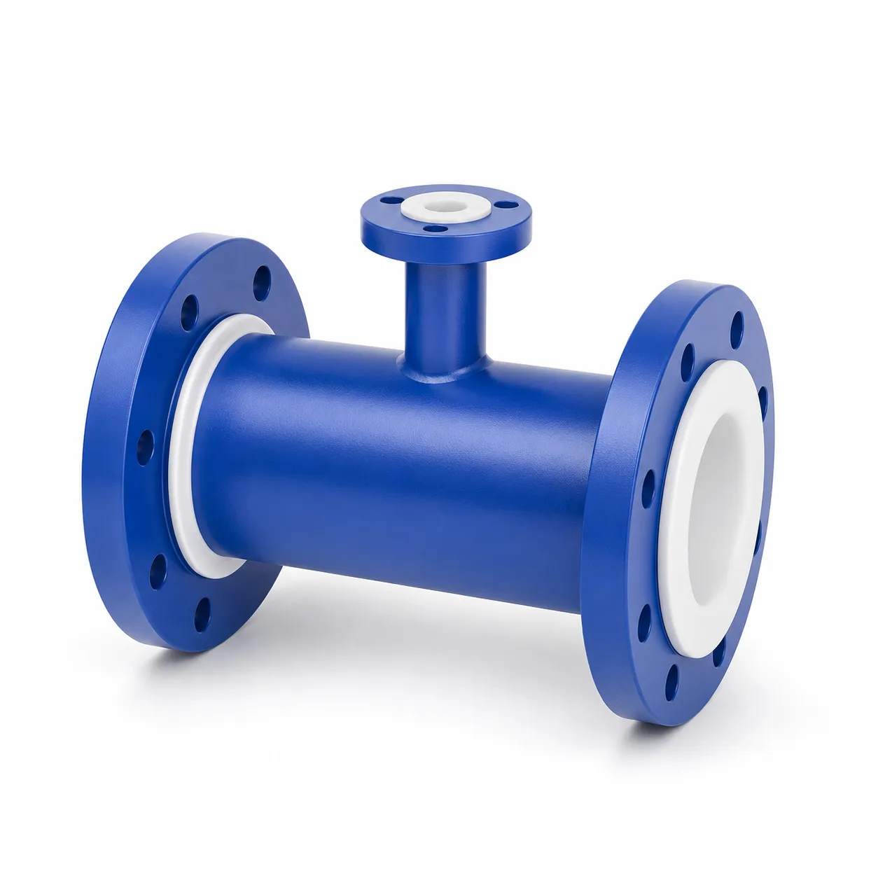 PTFE-Lined Instrument Tee | Flanged Reducing Tee for Sensors & Probes