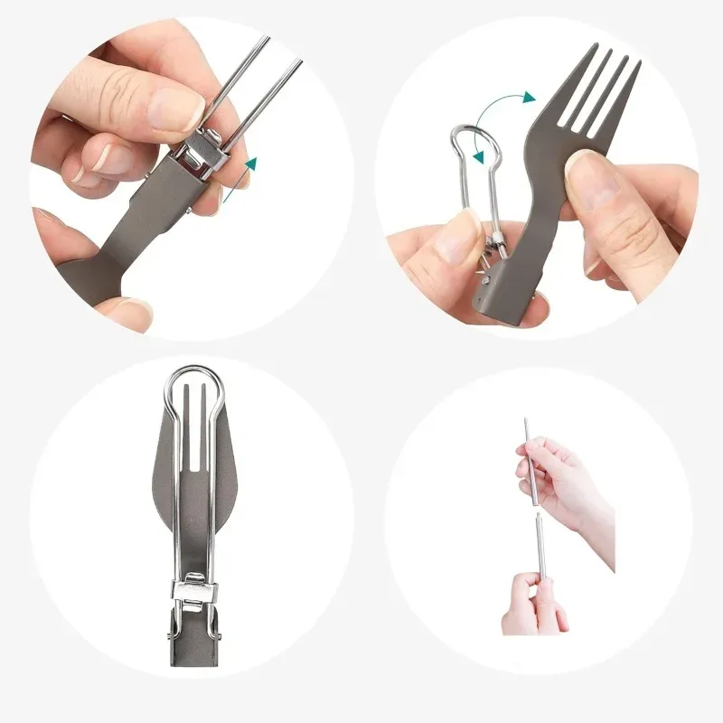 Folding Titanium Chopsticks and Cutlery Set