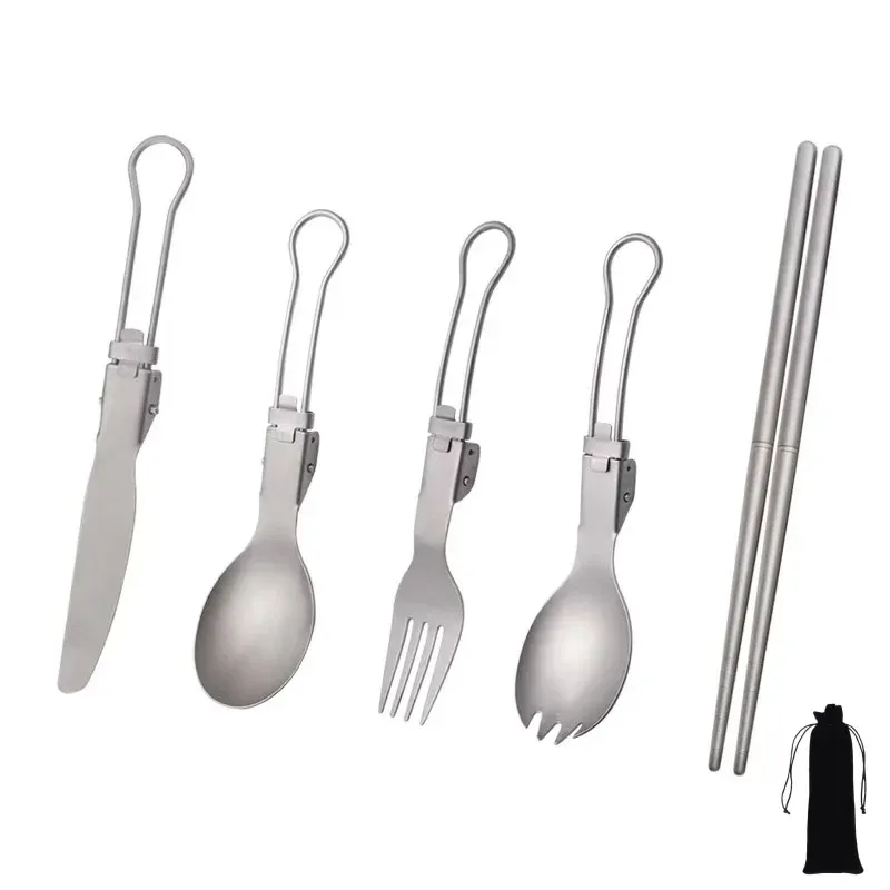 Folding Titanium Chopsticks and Cutlery Set