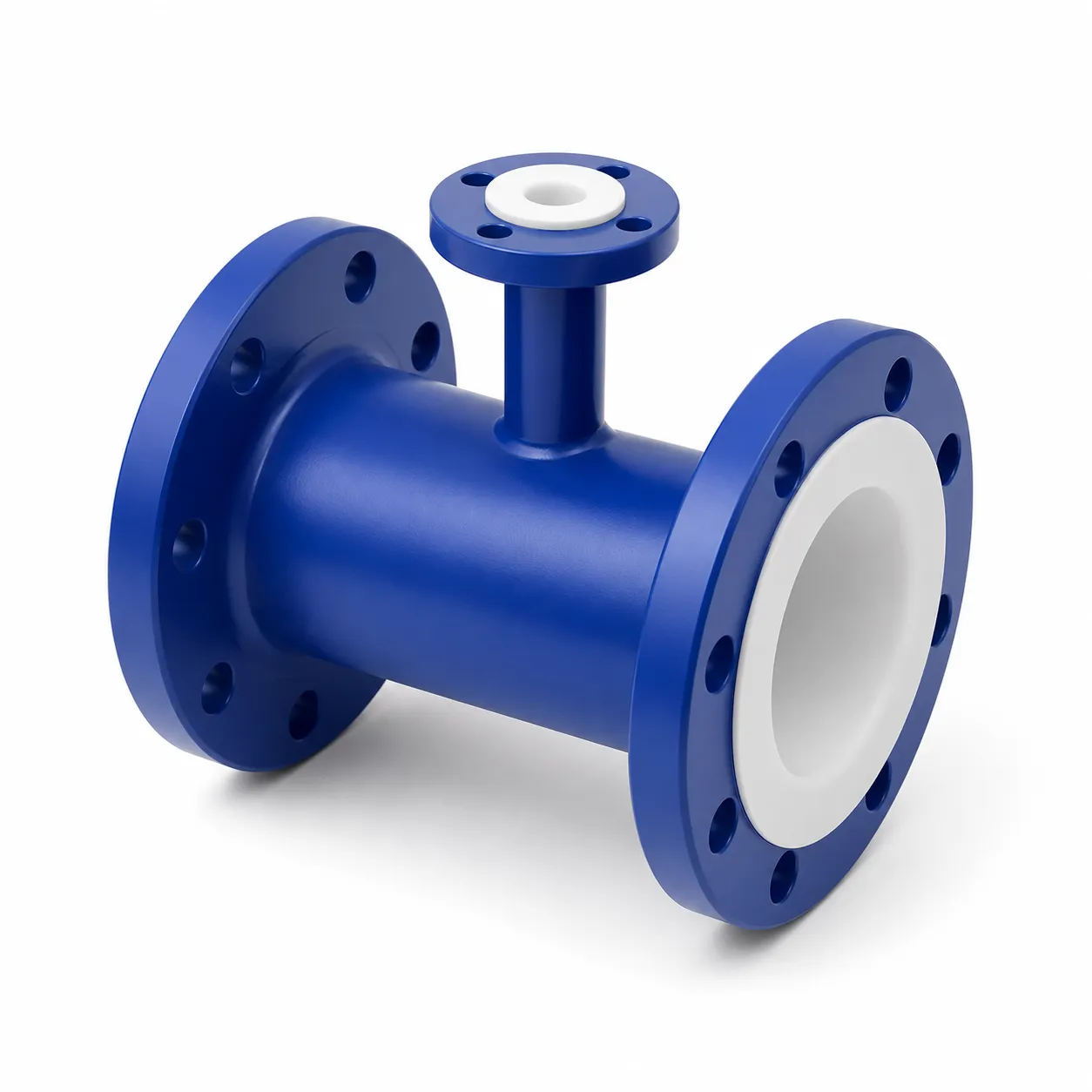 PTFE-Lined Instrument Tee | Flanged Reducing Tee for Sensors & Probes