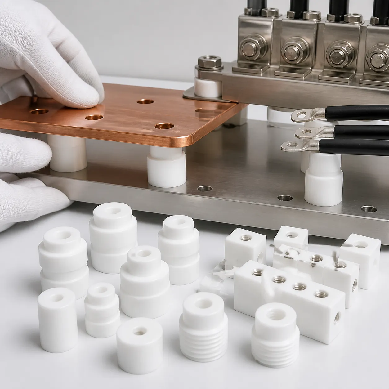 Isolants électriques et entretoises en PTFE | Pièces usinées CNC haute tension