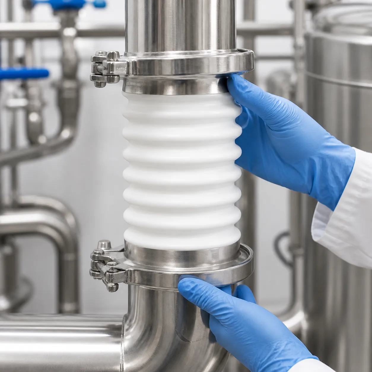 Fuelles y juntas de expansión de PTFE | Compensación flexible y resistente a la corrosión