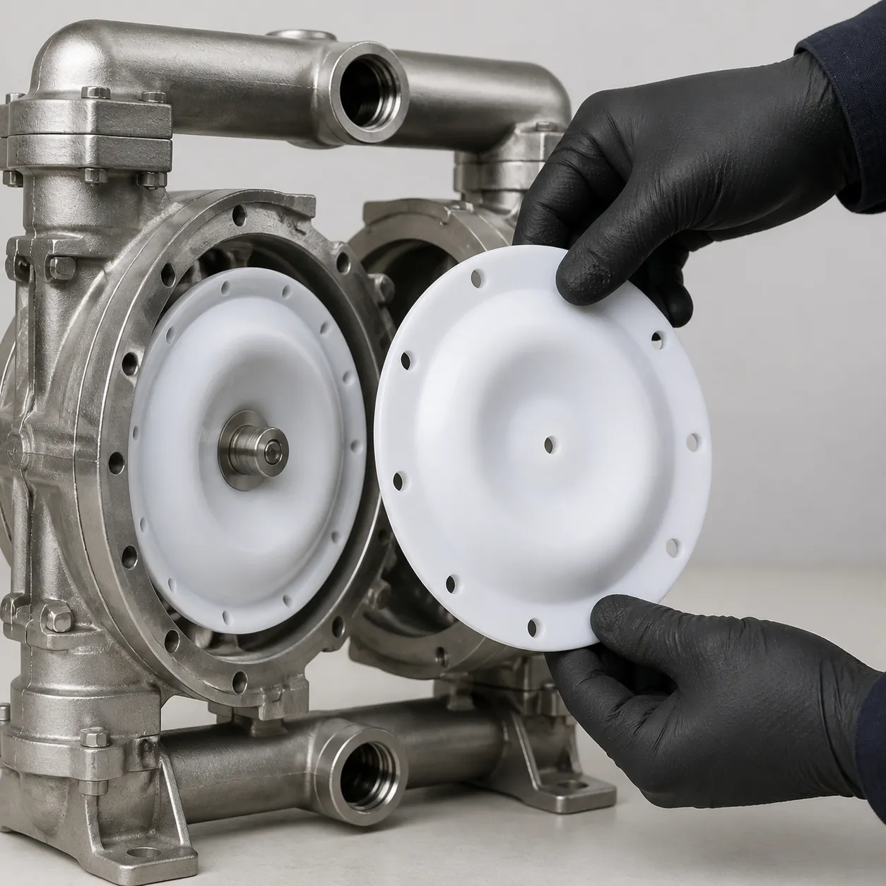 Diafragmas de bomba de PTFE de alto rendimiento | Químicamente inertes y larga vida de flexión