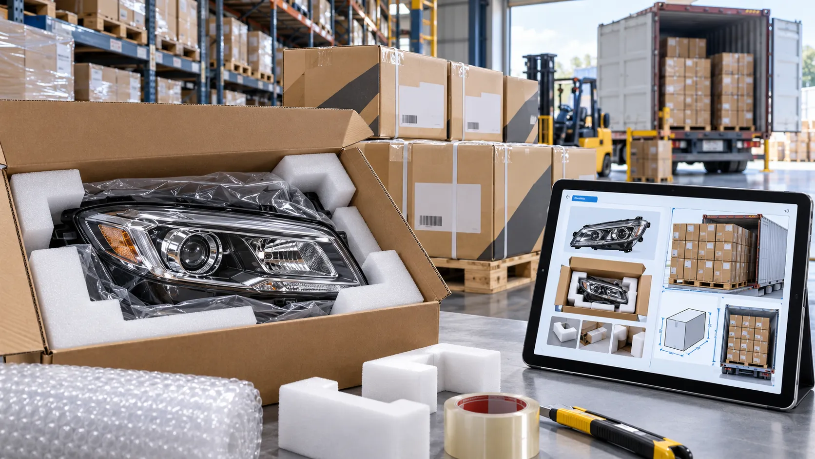 Headlamp Export Packaging Design and Damage Prevention for International Trade